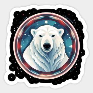 Polar Bear in Ornament, Love Bears Sticker